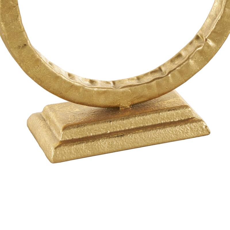 Gold Metal Tapered Decorative Candle Holder with Rectangle Base (Set of 2) - 2"W x 4"L x 10"H
