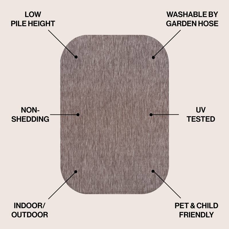 JONATHAN Y Miles Modern Minimalist Radius Corner Solid Indoor/Outdoor Shaped Area Rug