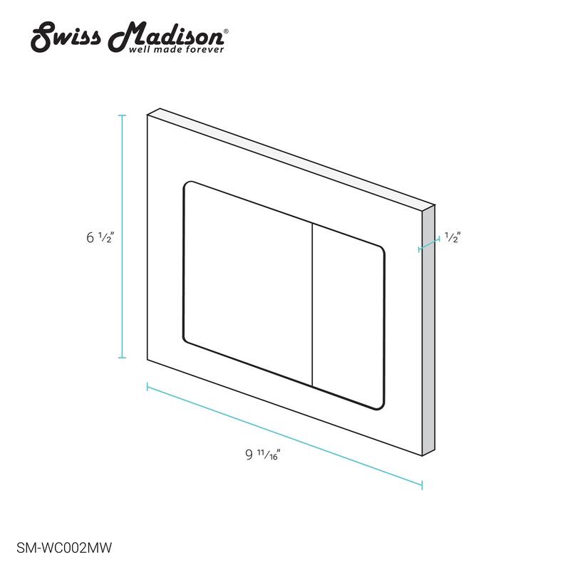 Swiss Madison Wall Mount Toilet Actuator Flush Push button Plate