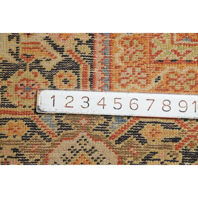 Hand Knotted Oriental 100% Wool Carpet Traditional Medallion Oranges & Rust Mahal Area Rug - 14' 5'' X 10' 11''