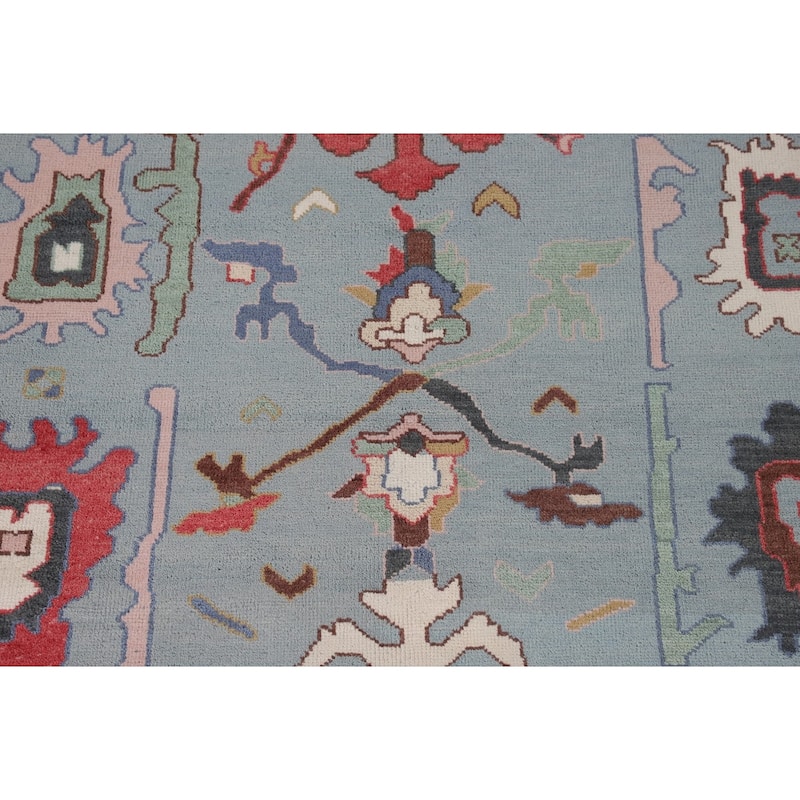 Transitional Oushak Indian Area Rug Handmade Wool Carpet - 8'2" x 9'9"