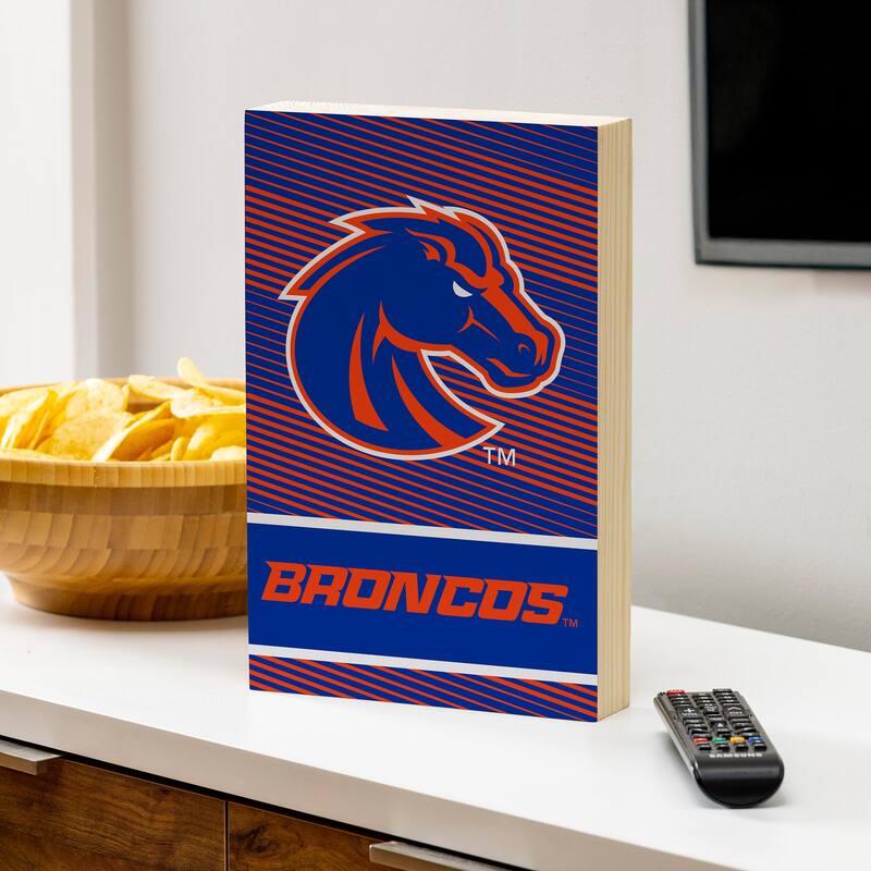 Boise State University Wooden Tabletop Mantel Shelf Sign - 8" x 12"