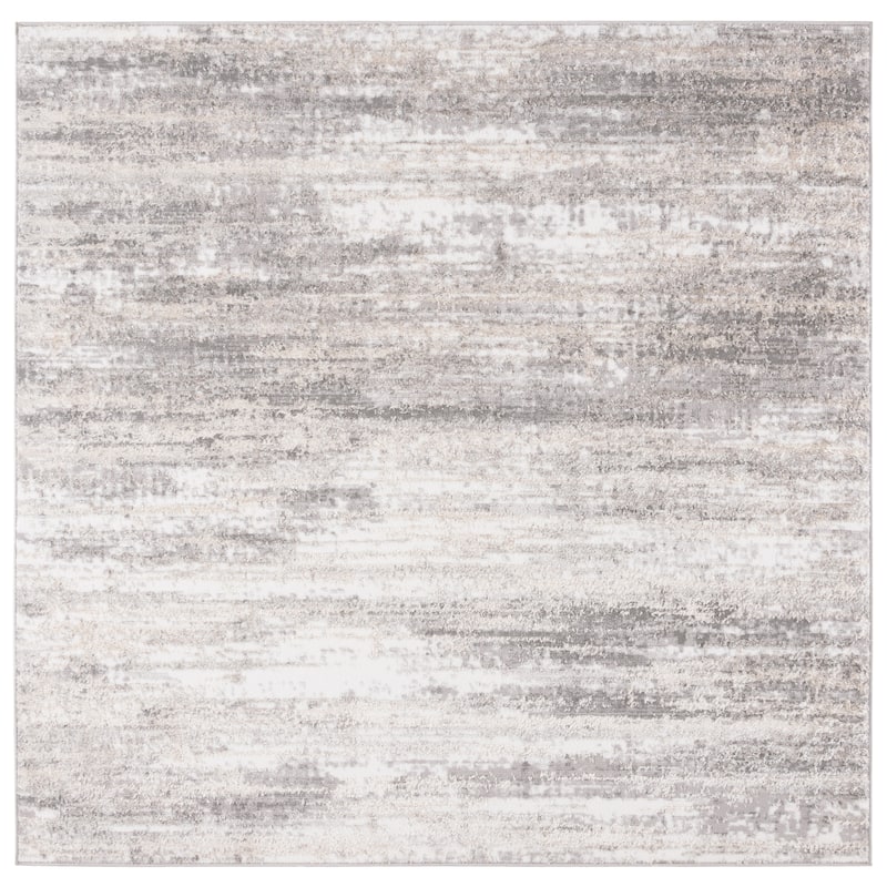 SAFAVIEH Maya Sinem Modern Contemporary Rug - 6'7" Square - Ivory/Grey