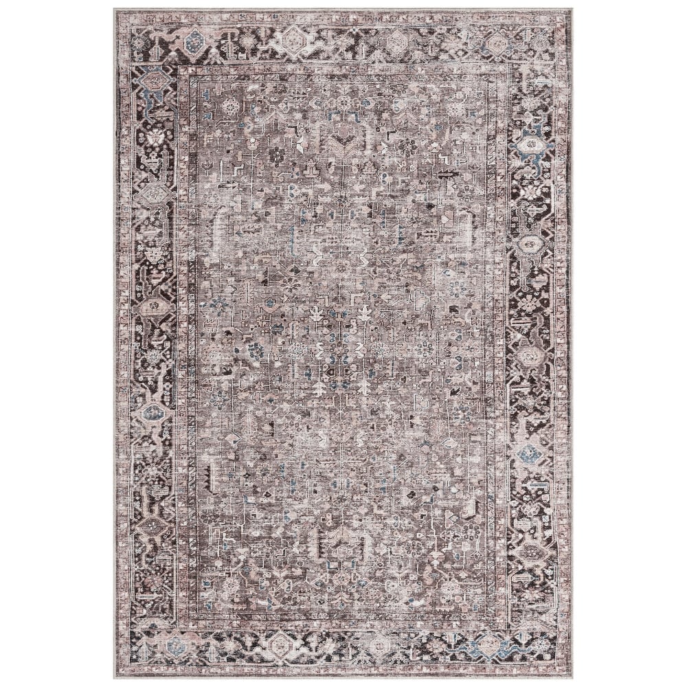 Everwash Callaghan Edith Distressed Vintage Machine Washable Area Rug