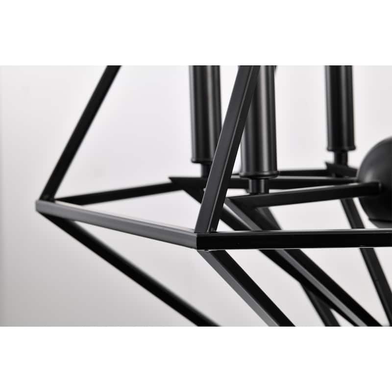 Desera 6-Light Matte Black Geometric Chandelier