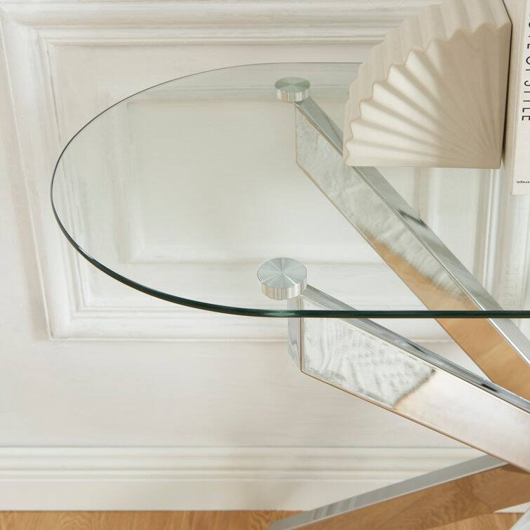 45.3'' Glass Top Console Table