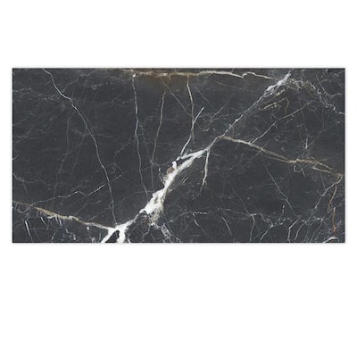 Apollo tile 24" x 48" Splendor Matte Charcoal Black Porcelain Tile (15.5 sq ft/case) - 2 Pack