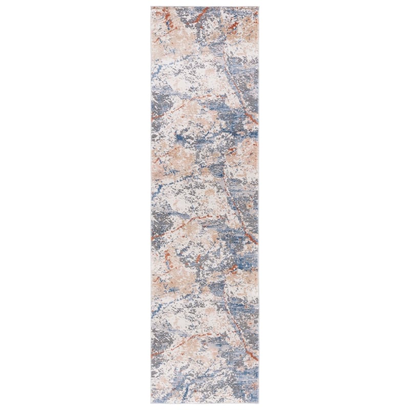 SAFAVIEH Eternal Chiyoe Modern Abstract Rug - 2'2" x 8' Runner - Grey/Blue Gold
