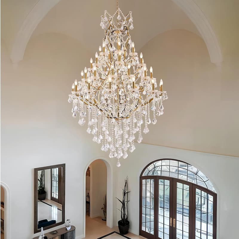 KAYLA Large Crystal Chandelier-12/24-Light Chandelier Light Fixture Modern Maria Theresa Crystal Chandeliers