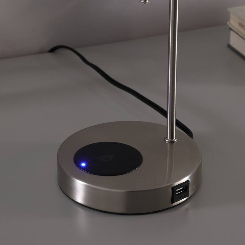 20-Inch Modern Craft Table Lamp w/ USB / Charging Station