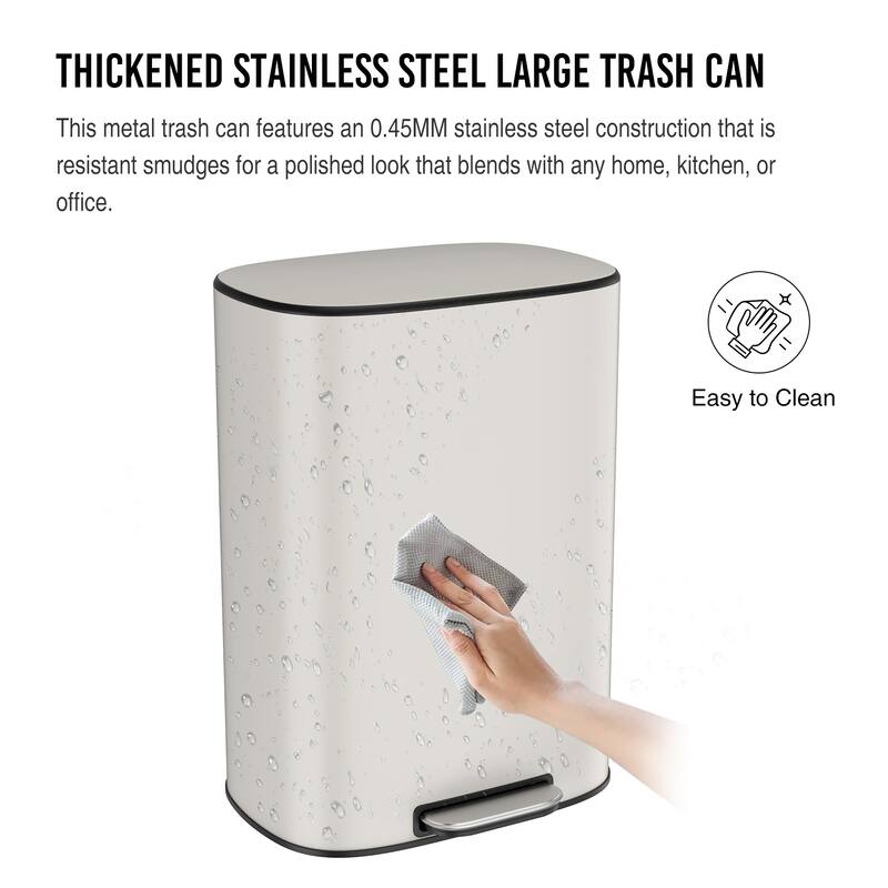 13 Gallon 50L Kitchen Foot Pedal Operated Soft Close Trash Can