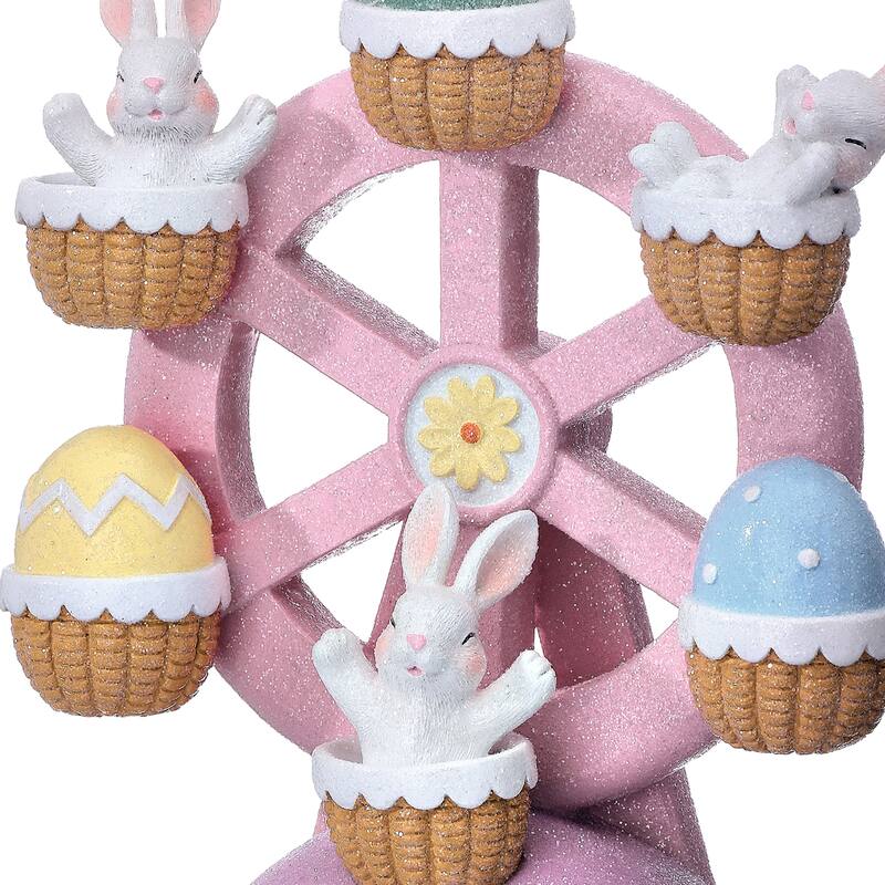10" Resin Bunny Ferris Wheel