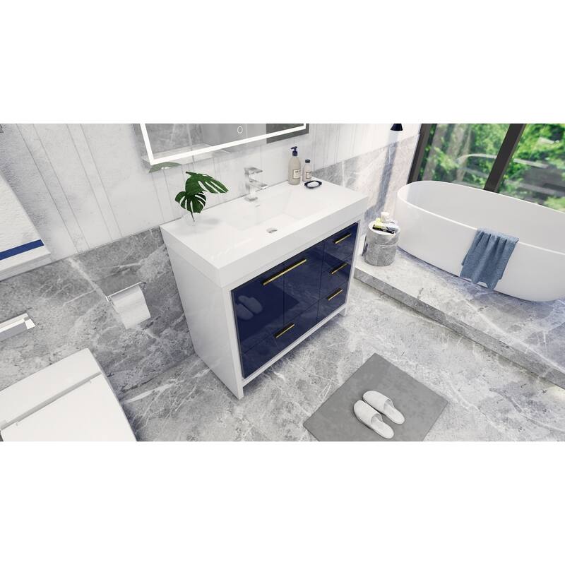 Dove 42'' Freestanding Vanity with Reinforced Acrylic Sink