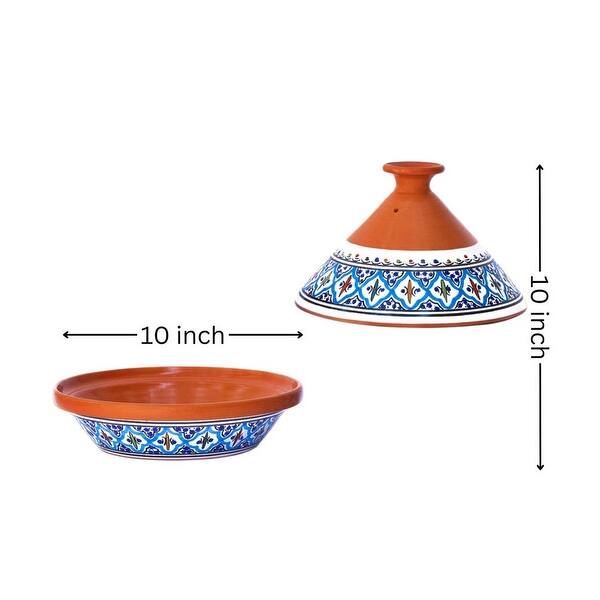 dimension image slide 1 of 3, Kamsah Bohemian Supreme Medium Tagine - Handcrafted Ceramic Pot