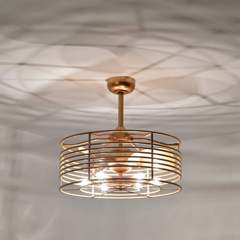 Antler 23 Inch Gold Ceiling Fan Fanderlier 6 Light with Remote