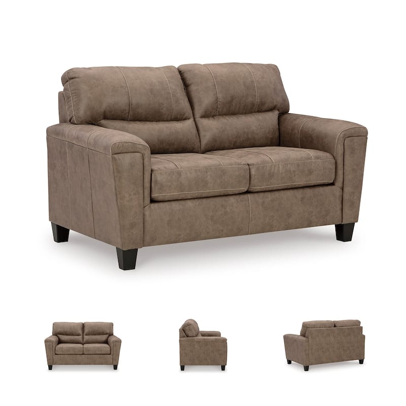 Signature Design by Ashley Navi Fossil Loveseat - 61" W x 38" D x 39" H
