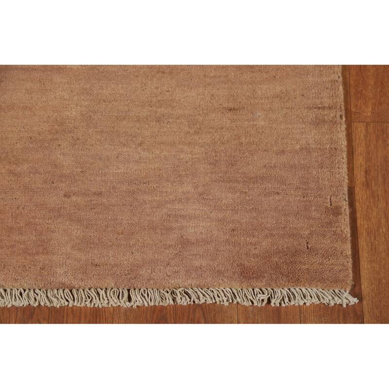Brown Gabbeh Modern Runner Rug Handmade Wool Carpet - 2'7"x 9'11"