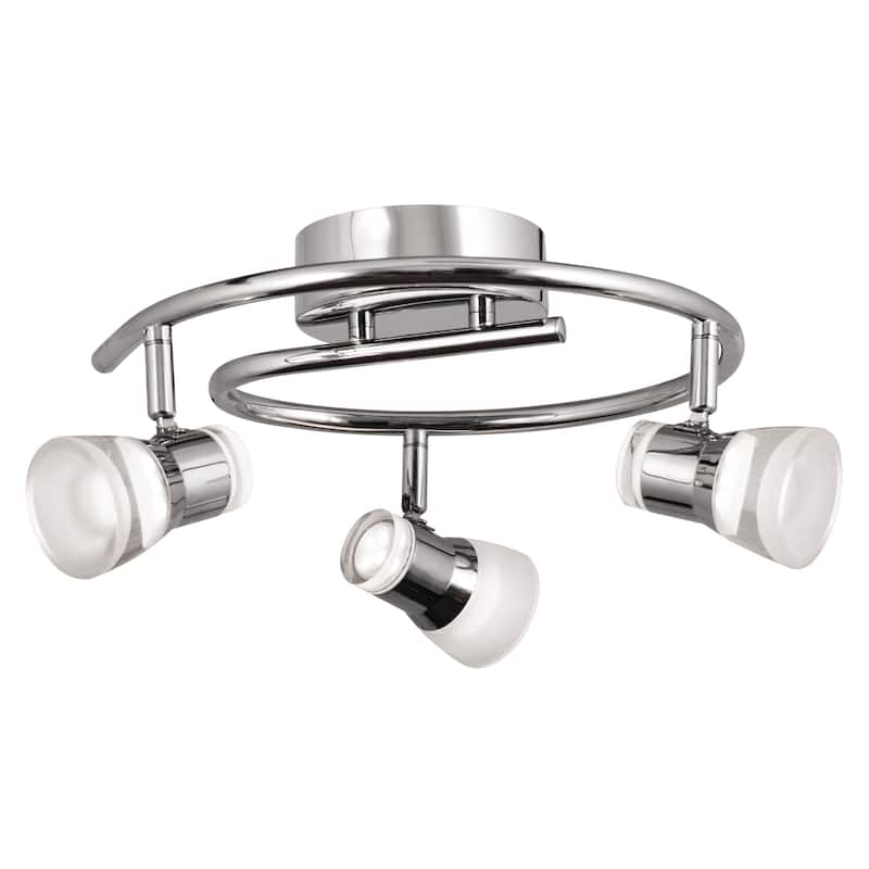 Gage 3-light Polished Chrome LED Fixed Rail