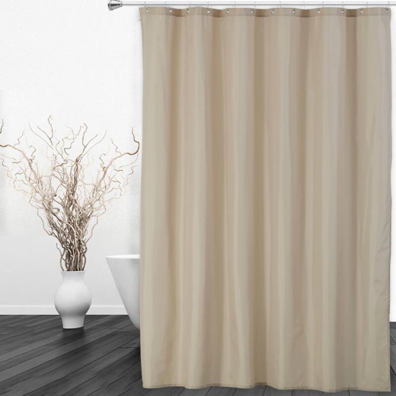Waterproof Fabric Shower Curtain Liner with Magnets - Tan 72" x 72"