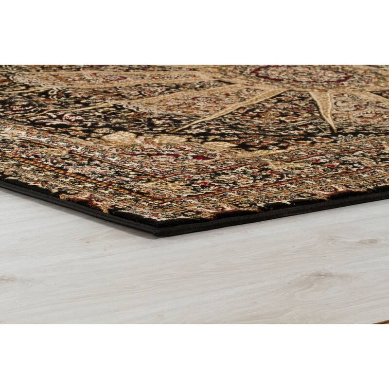 Persian Collection Black Traditional Area Rug
