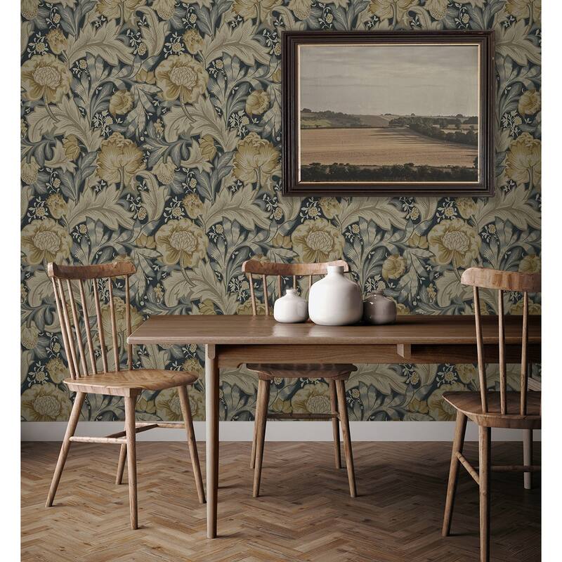 NextWall Acanthus Garden Floral Peel and Stick Wallpaper