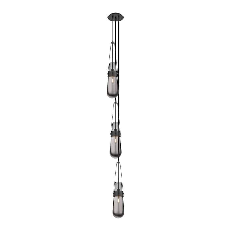 Innovations Lighting Milan - 3 Light 4" Cord Hung Multi Pendant - 6" Canopy