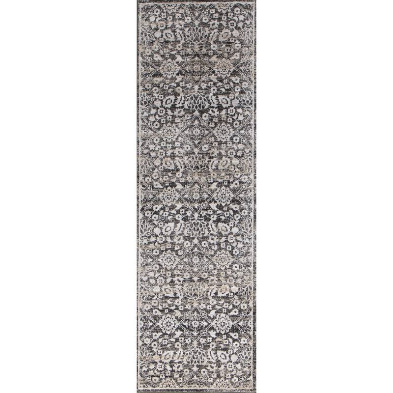 Bashian Bryce Charcoal Transitional Area Rug - 2'6'' X 8'