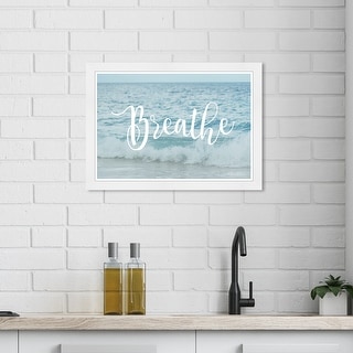 Wynwood Studio 'Ocean Breathe' Nautical and Coastal Blue Wall Art Framed Print