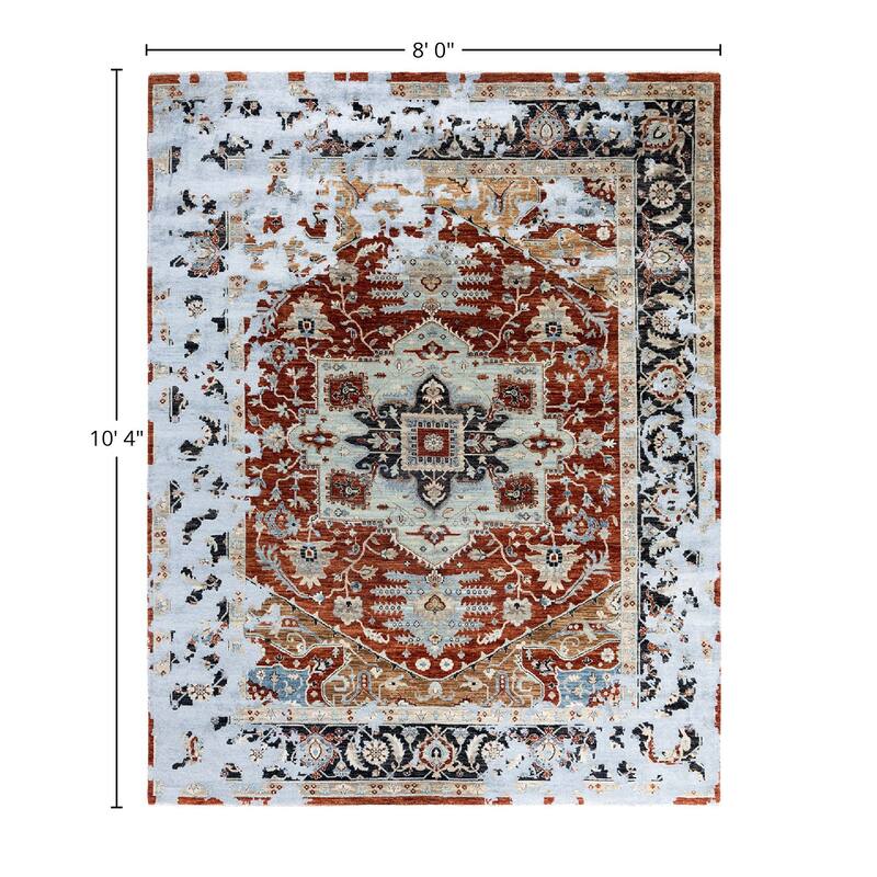 Ikat One-of-a-Kind Hand-Knotted Area Rug, Red - 8' 0" x 10' 4"