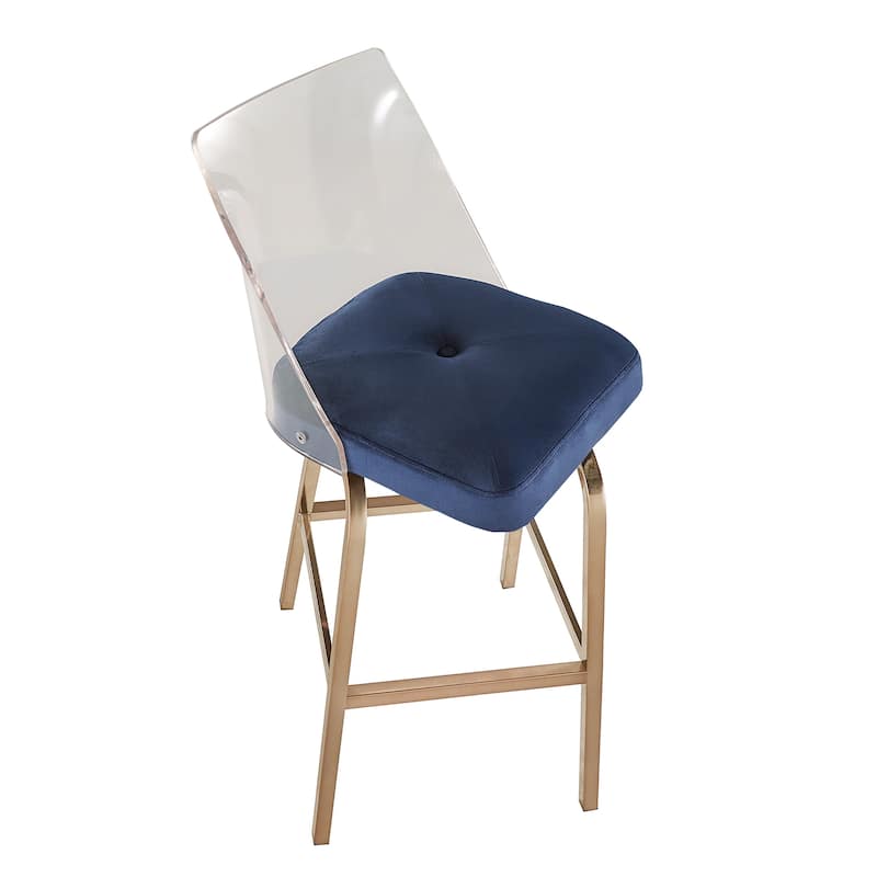 Lennox Velvet Bar Height Swivel Stools (Set of 2) by iNSPIRE Q Bold
