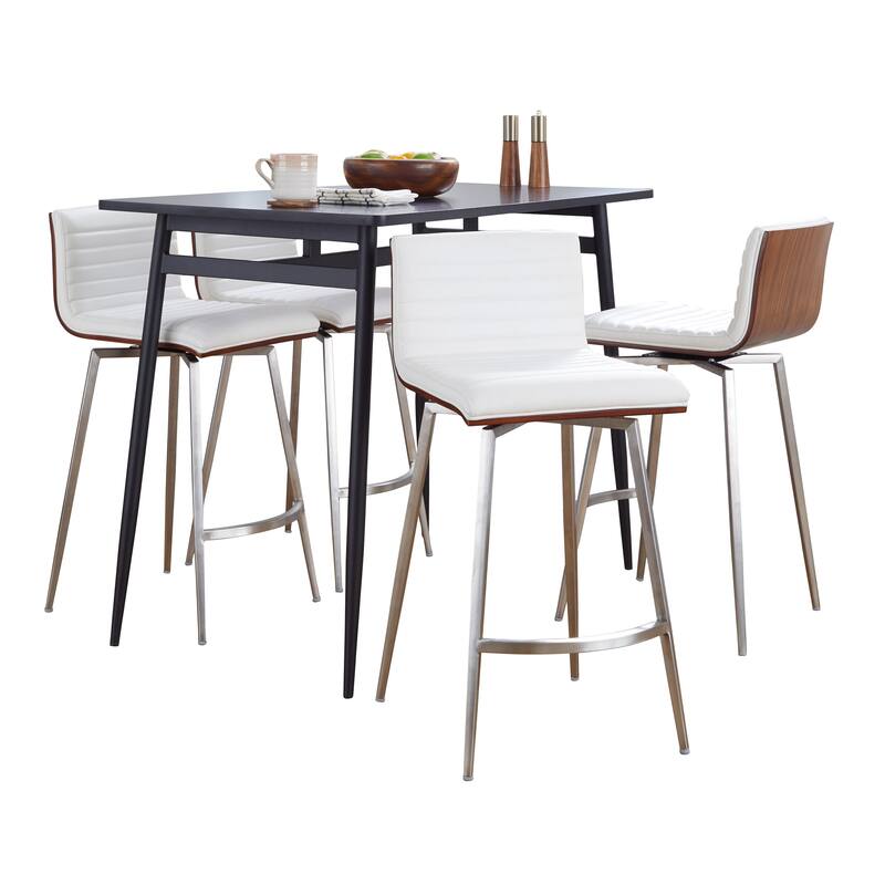 Porch & Den Naldi-Mason Swivel 5-Piece Counter Height Dining Set