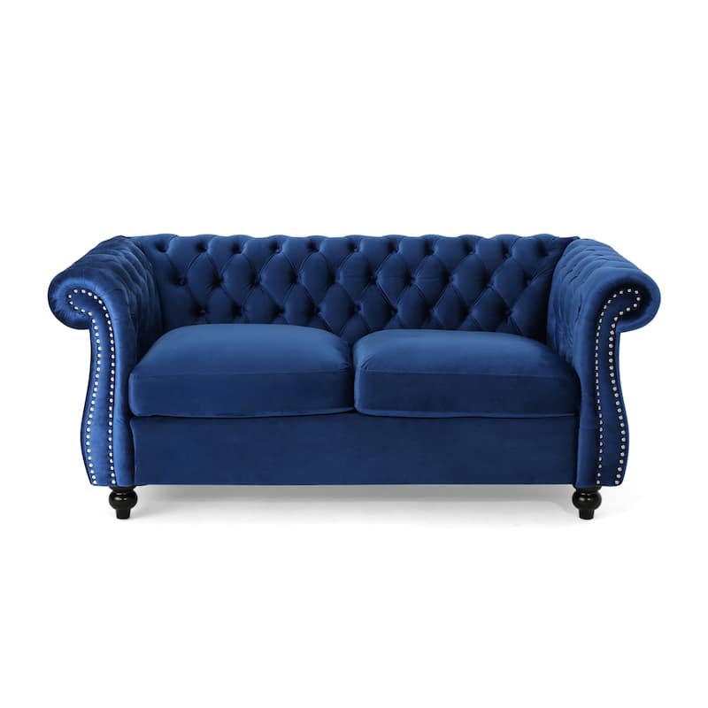 Modern Tufted Velvet Upholstered Sofa by Christopher Knight Home