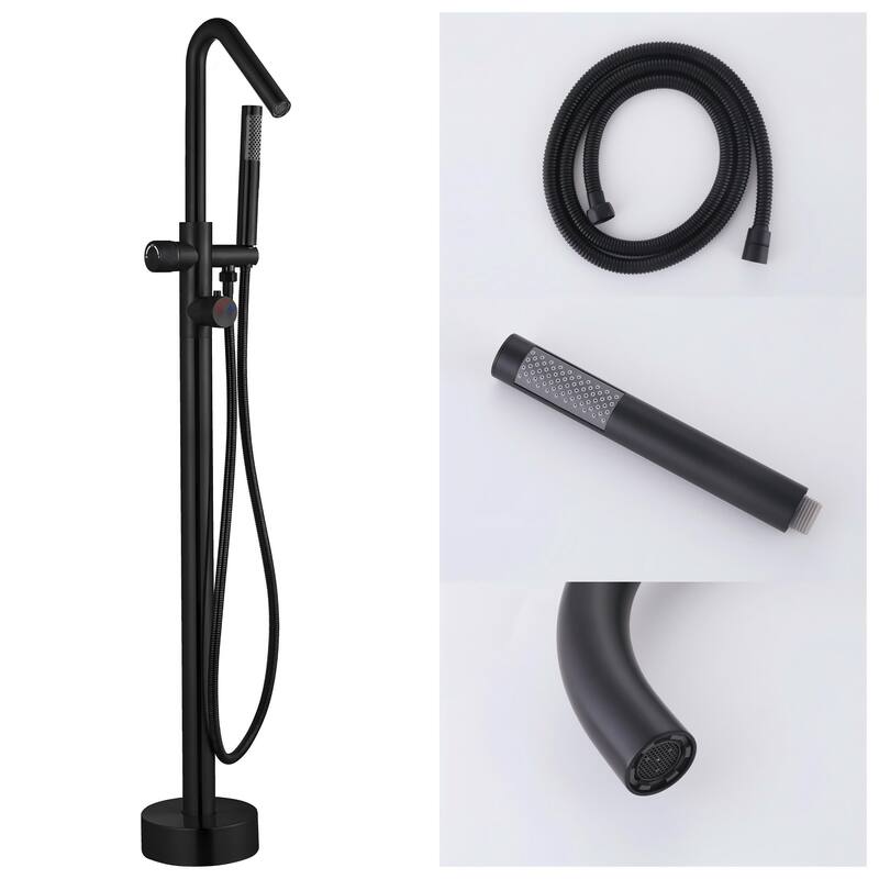 Modland 46''H Outdoor Shower System 316 Stainless Steel Thermostatic Freestanding Poolside Faucet with Swivel Spout - 46'' H