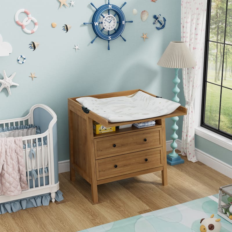 Baby Changing Table Multi-Functional 2 Drawer Dresser