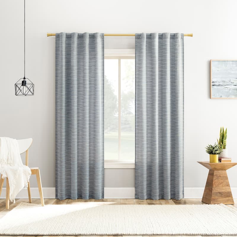No. 918 Laurel Space Dyed Textured Semi-Sheer Back Tab 1-Piece Curtain Panel, Single Panel