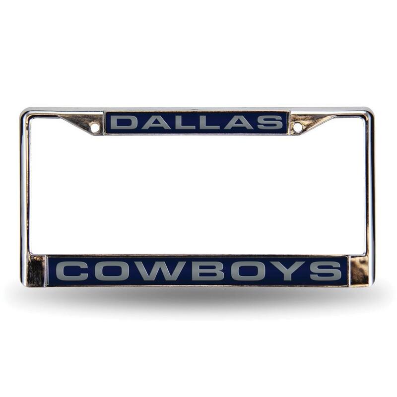 NFL Dallas Cowboys Blue Laser Chrome Acrylic License Plate Wall Frame
