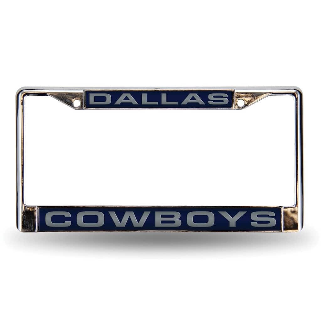 NFL Dallas Cowboys Blue Laser Chrome Acrylic License Plate Wall Frame