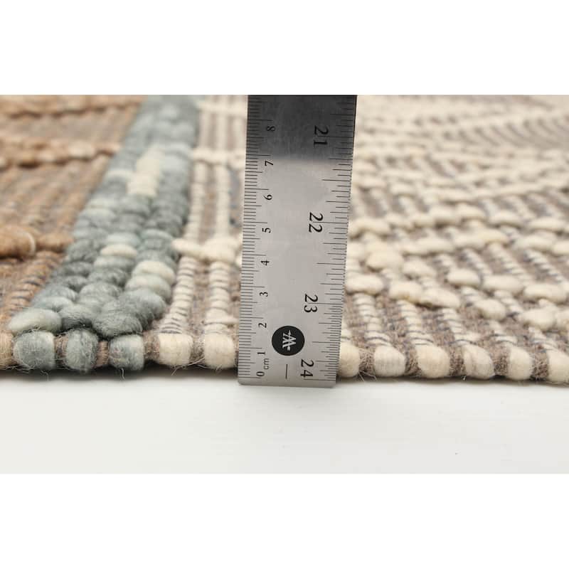 ECARPETGALLERY Braid weave Sienna Brown Wool Rug - 6'1 x 8'11