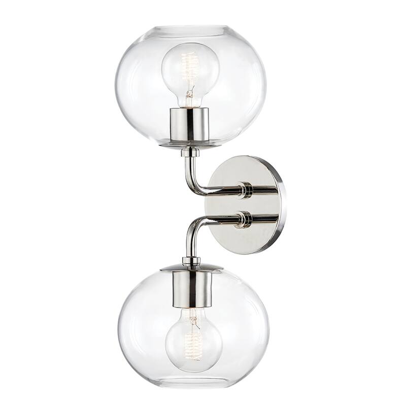 Mitzi by Hudson Valley Margot Wall Sconce - 2 Lights - Polished Nickel