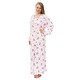 preview thumbnail 2 of 2, Women's Floral Knit Victorian Nightgown, Long Sleeved Pink Floral Nightgown