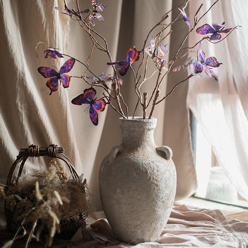 RusticReach Pottery Stoneware Vase Zen Style Pottery for Dried Flowers