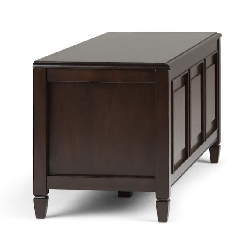 WYNDENHALL Hampshire SOLID WOOD 51 inch Wide Traditional Storage Bench Trunk - 51 W x 18 D x 20.75 H