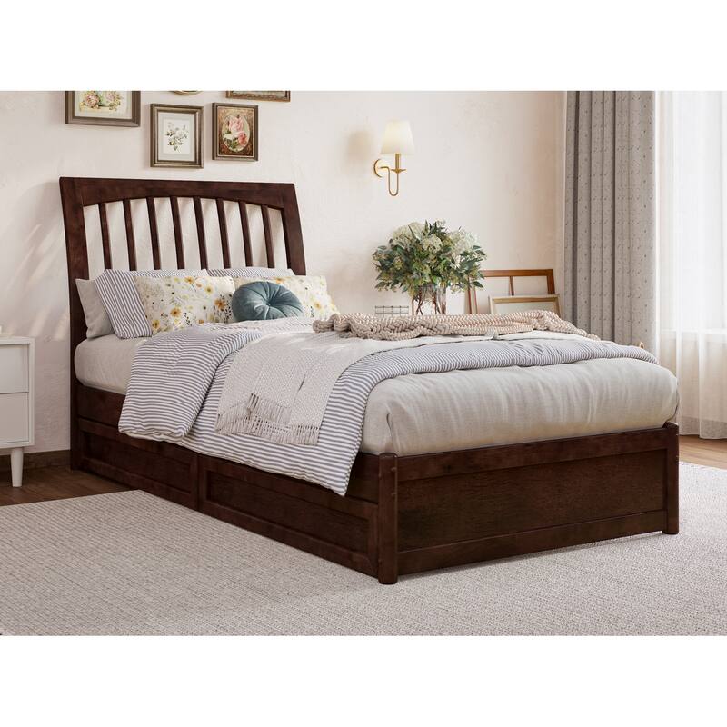 Roslyn Platform Bed with Panel Footboard and Storage Drawers