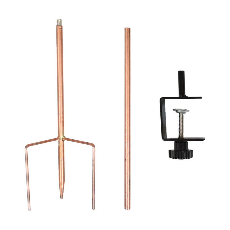 Deck-Mounted Glass Bird Bath with Stake