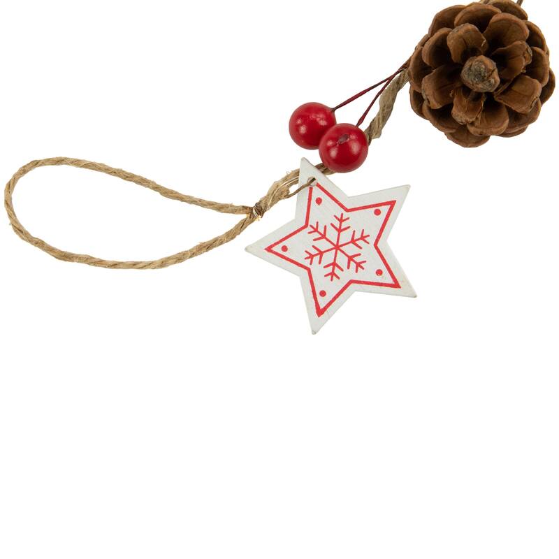 6.5' Tree, Stars and Pine Christmas Garland, Warm White LED Lights