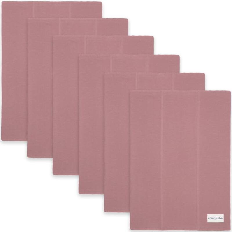 Cotton Burp Cloth Extra Absorbent Burp Cloth by Comfy Cubs - Mauve - Pack of 6