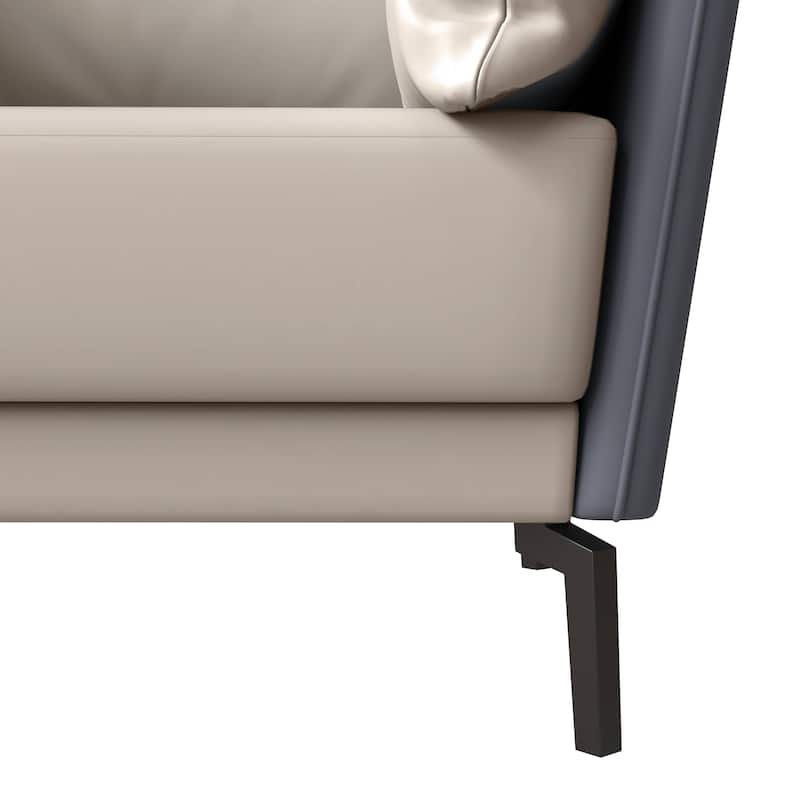 Luxify Modern Single-Seater Sofa in Upholstered PU Leather with Metal Legs for Living Room Accent Chair