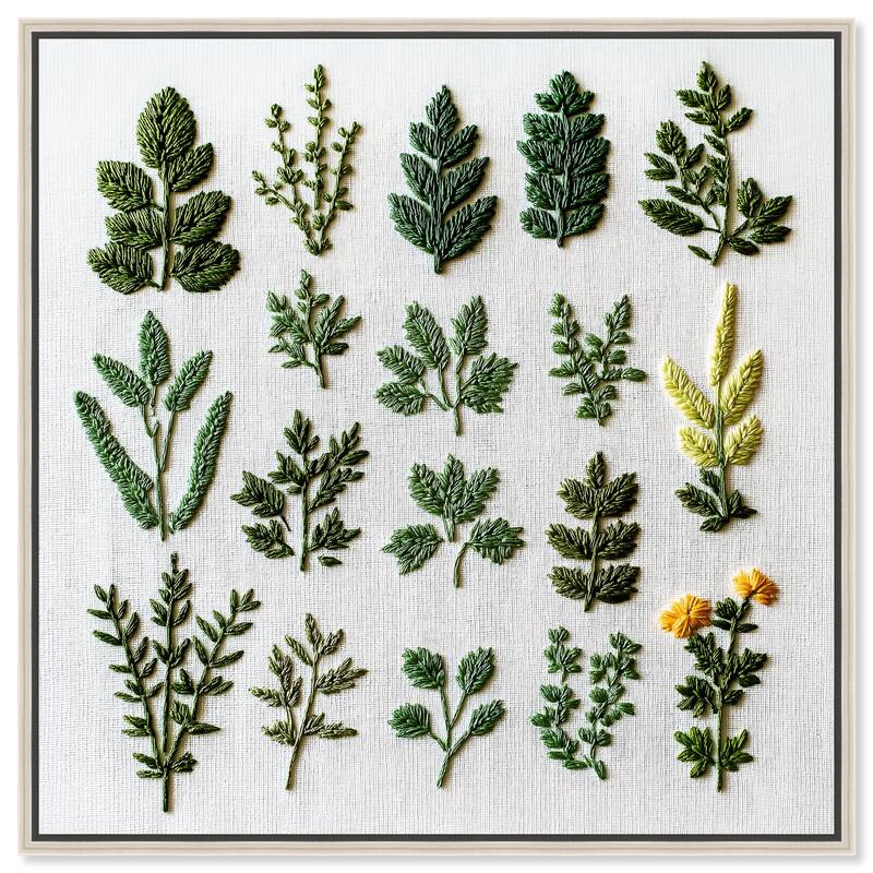 Stitched Sprout II Canvas by Art Remedy - Silver - 20" x 20"