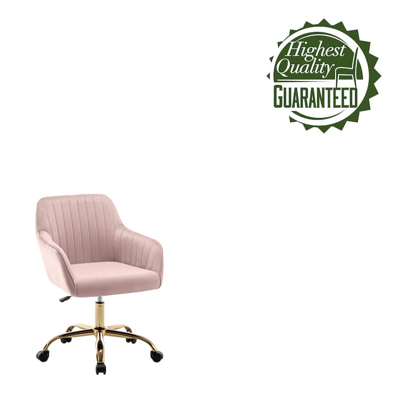 Porthos Home Belen Adjustable Office Chair, Velvet, Gold Metal Legs