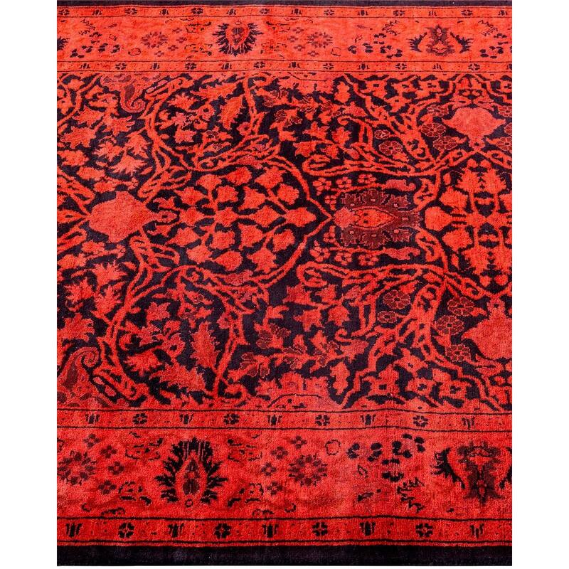 Contemporary Overdyed Wool Hand Knotted Runner - 3' 0" x 11' 1"